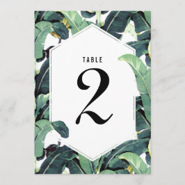 Hochzeitkarte für tropische Tischnummern