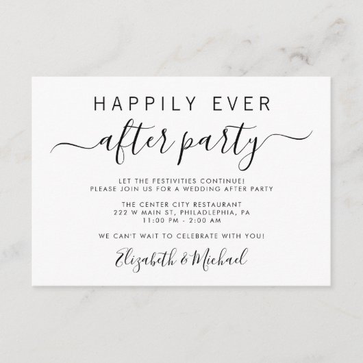 Hochzeitkarte nach Party Einladung (Vorderseite)