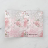 Hochzeitkarte Rosa Blume Rings Einladung (Innenseite)