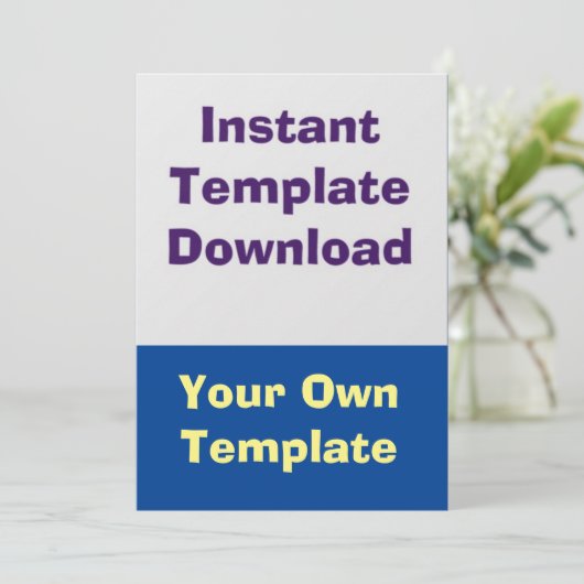 Hochzeitkarte Sofortige Download-Vorlage Einladung (Stehend Vorderseite)