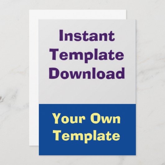 Hochzeitkarte Sofortige Download-Vorlage Einladung (Vorne/Hinten)