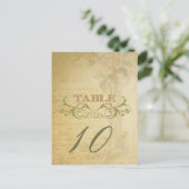 Hochzeitkarten für Vintage Rose Tischnummer (Stehend Vorderseite)