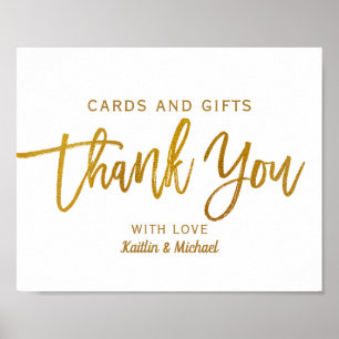 Hochzeitkarten und Geschenke 8x10 Typografie Gol Poster