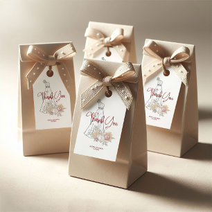 Hochzeitkleid Herbst Brautparty Vielen Dank Geschenkanhänger