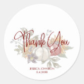 Hochzeitkleid Herbst Brautparty Vielen Dank Runder Aufkleber (Vorderseite)