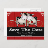 Hochzeitkühe Save the Date Postkarte (Vorne/Hinten)