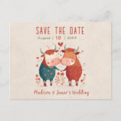 Hochzeitkühe Save the Date Postkarte (Vorderseite)