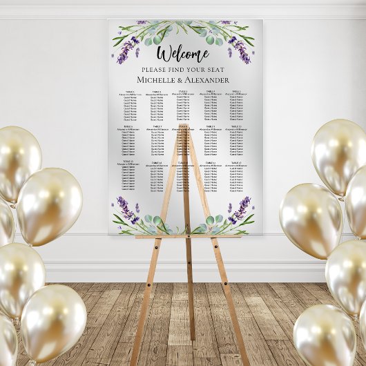 Hochzeitlavender 15 Tische Sitzkarte Acrylschild