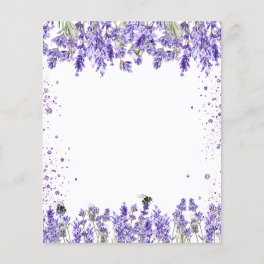 Hochzeitlavender violet Glitzer Einladung Flyer (Hinten)