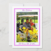 Hochzeitliche Aktivität Golf Lila Lavendel Einladung (Rückseite)