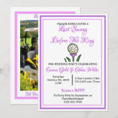 Hochzeitliche Aktivität Golf Lila Lavendel Einladung (Vorne/Hinten)