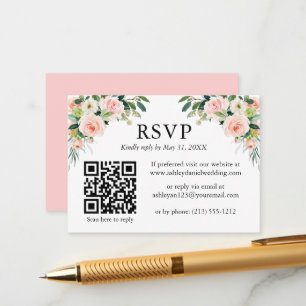 Hochzeitliche Aquarellfarbe Rosa UAWG Begleitkarte