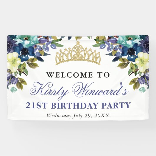 Hochzeitliche Blume der Marine und des Blauen Somm Banner (Horizontal)