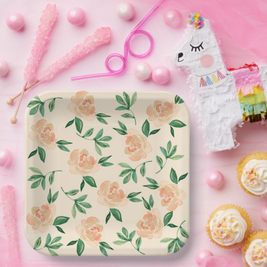 Hochzeitliche Blume Pappteller (Party)