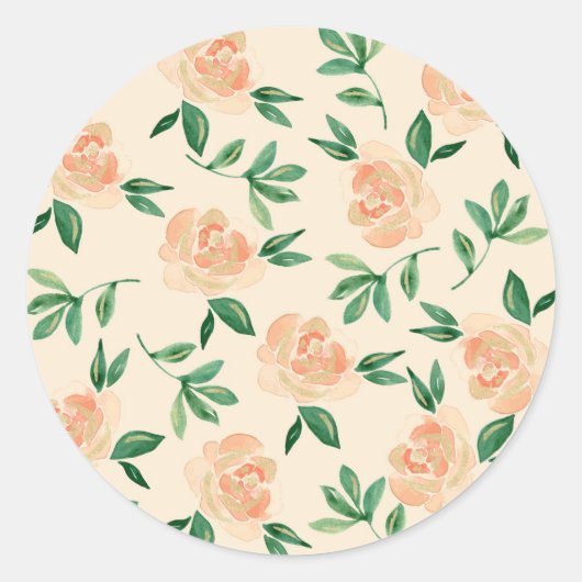 Hochzeitliche Blume Runder Aufkleber (Vorderseite)