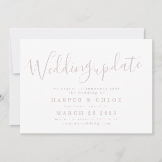 Hochzeitliche Blüte Rosa Veränderung des Datums Ve Save The Date (Vorderseite)