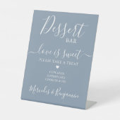 Hochzeitliche Dessert Bar Liebe Sweet Custom Dusty Sockelschild (Vorderseite)