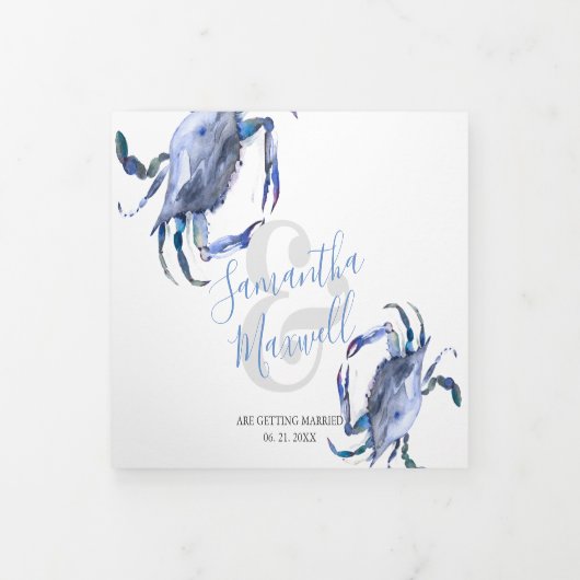 Hochzeitliche Einladung Beach Blue Crab (Cover)