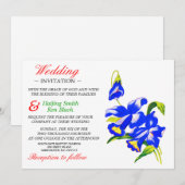 Hochzeitliche Einladung Blauer Orchid Hochzeitsblu (Vorne/Hinten)