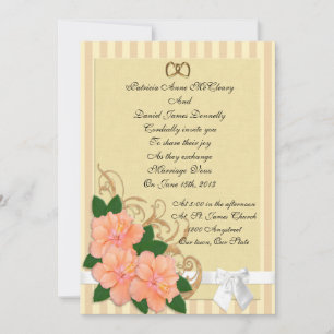 Hochzeitliche Einladung Hibiskus Blume Pfirsich