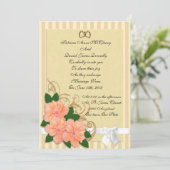 Hochzeitliche Einladung Hibiskus Blume Pfirsich (Stehend Vorderseite)