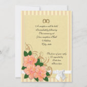 Hochzeitliche Einladung Hibiskus Blume Pfirsich (Rückseite)