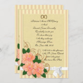 Hochzeitliche Einladung Hibiskus Blume Pfirsich (Vorne/Hinten)