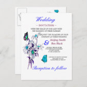 Hochzeitliche Einladung von Schmetterlingen und bl (Vorne/Hinten)