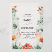 Hochzeitliche Einladung Wasserfarben Blume Wildblu (Vorne/Hinten)