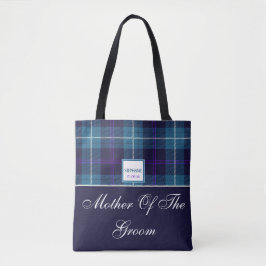 Hochzeitliche Eltern geben Tartan Mother the Groom Tasche