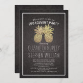 Hochzeitliche Engagement Partei Golden Pineapel Einladung (Vorne/Hinten)