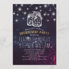 Hochzeitliche Engagement Party Mason Jar Lila Ligh Einladung