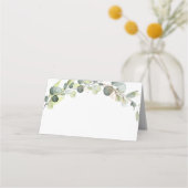 Hochzeitliche Eukalyptus-Grüne Sukkulent Platzkarte (Vorderseite)