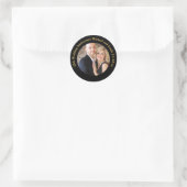 Hochzeitliche FOTO-Sticker Runder Aufkleber (Tasche)