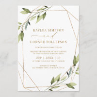 Hochzeitliche Geometrische Grünpflanzen Gold Reben
