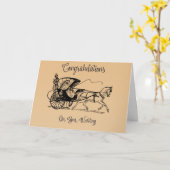 Hochzeitliche Glückwünsche zu Pferd und Buggy Karte (Gelbe Blume)