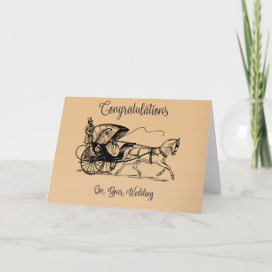 Hochzeitliche Glückwünsche zu Pferd und Buggy Karte