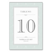 Hochzeitliche Grün Art Deco Elegante Tischnummer K (Rückseite)