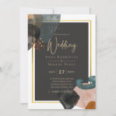 Hochzeitliche Hochzeit Abstrakter Erde Einladung (Vorderseite)