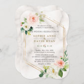 Hochzeitliche Hochzeit der geometrischen Rahmen de Einladung (Vorne/Hinten)