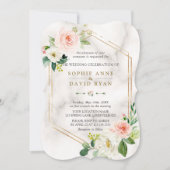 Hochzeitliche Hochzeit der geometrischen Rahmen de Einladung (Vorderseite)