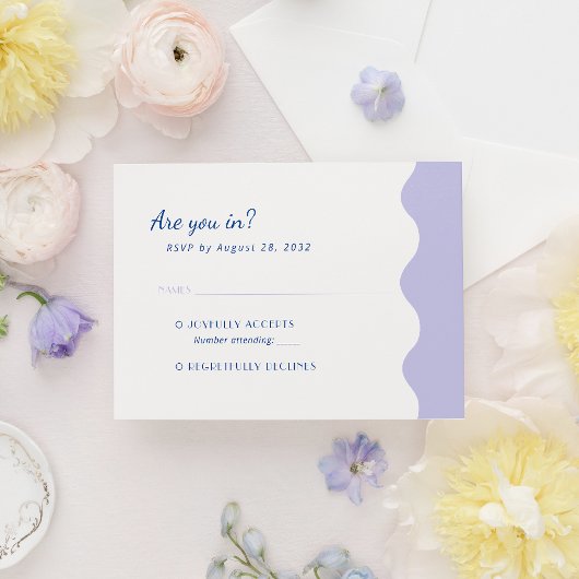 Hochzeitliche Hochzeit des Blue Lavender Wave Scal RSVP Karte