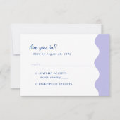 Hochzeitliche Hochzeit des Blue Lavender Wave Scal RSVP Karte (Vorderseite)