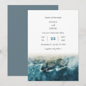 Hochzeitliche Hochzeit des Cliffs Highland Coast W Einladung (Vorne/Hinten)