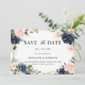 Hochzeitliche Hochzeit mit roter Blüte Save The Date (Stehend Vorderseite)