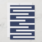 Hochzeitliche Hochzeit moderner Navy-Blau- und Whi Einladung (Rückseite)