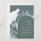 Hochzeitliche Hochzeit von Aquarellwäldern Einladung (Vorderseite)