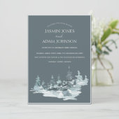 Hochzeitliche Hochzeit von Aquarellwäldern Einladung (Stehend Vorderseite)