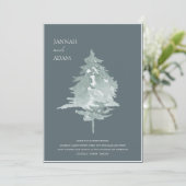 Hochzeitliche Hochzeit von Aquarellwäldern Einladung (Stehend Vorderseite)