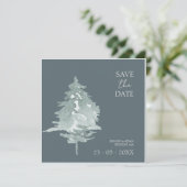 Hochzeitliche Hochzeit von Aquarellwäldern Save The Date (Stehend Vorderseite)